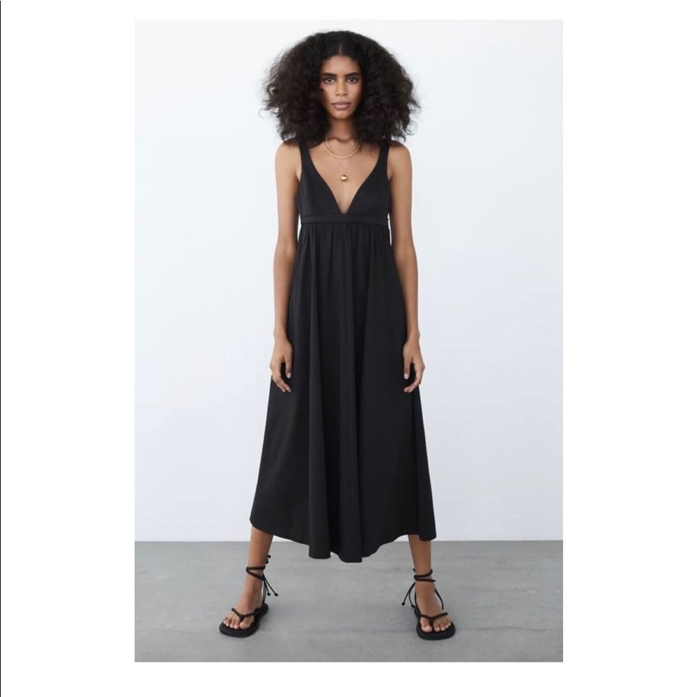 Zara VOLUMINOUS POPLIN DRESS